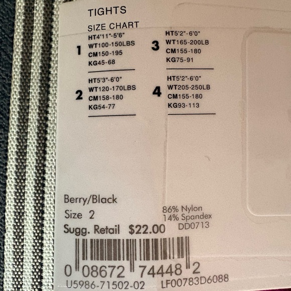 NWT Hue Berry Opaque Tights Size 2 - Picture 4 of 8